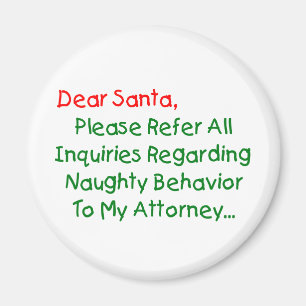 Imán Querido abogado Santa - Carta divertida de Navidad