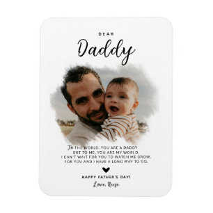 Imán Querido Papá Foto moderna corazón Día del Padre