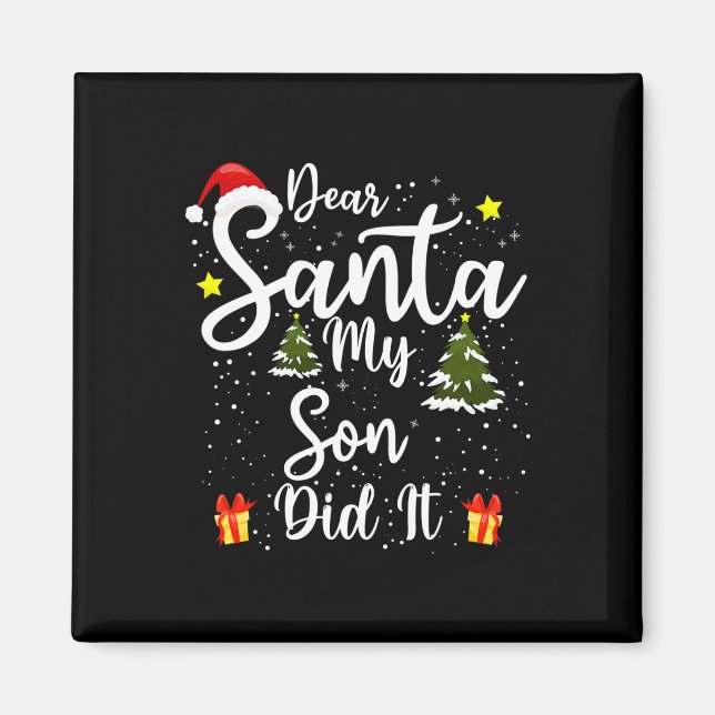 Imán Querido Papá Noel, lo hizo Navidades graciosos (Frente)