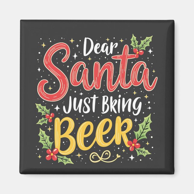 Imán Querido Papá Noel, trae la Santa Cláusula de Cerve (Frente)