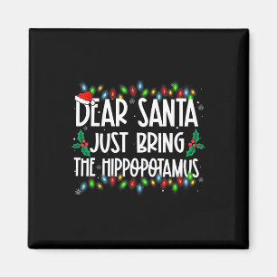 Imán Querido Papá Noel Traiga A La Familia Hippopótamo