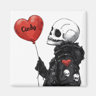 Imán Querido Personalizable - Calavera con globo
