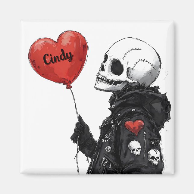 Imán Querido Personalizable - Calavera con globo (Frente)