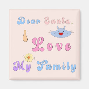 Imán Querido Santa, Amo a Mi Familia   Lindo Navidad