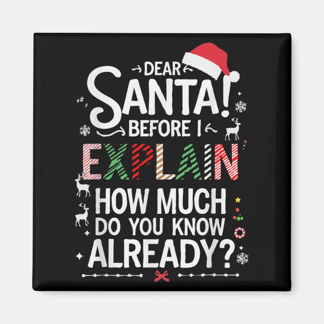 Imán Querido Santa Antes de Explicar Cuánto Sabes X (Frente)
