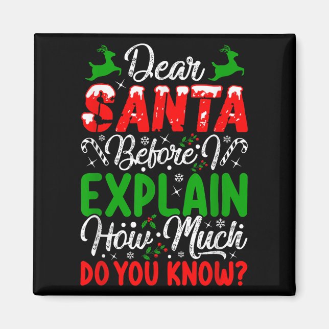 Imán Querido Santa Antes de Explicar Cuánto Sabes X (Frente)