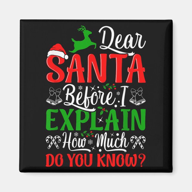 Imán Querido Santa Antes de Explicar Cuánto Sabes X (Frente)