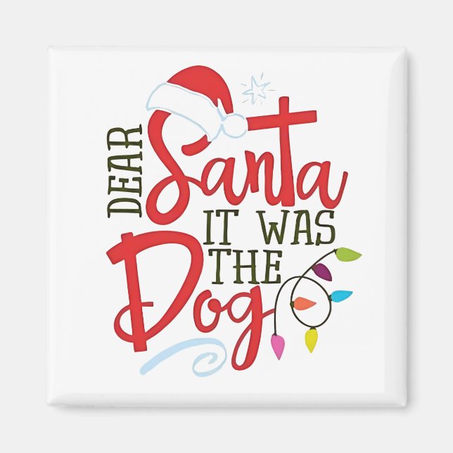 Imán Querido Santa Fue El Perro Divertido  (Frente)