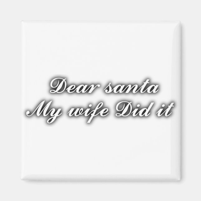 Imán Querido Santa, mi esposa lo hizo (Frente)
