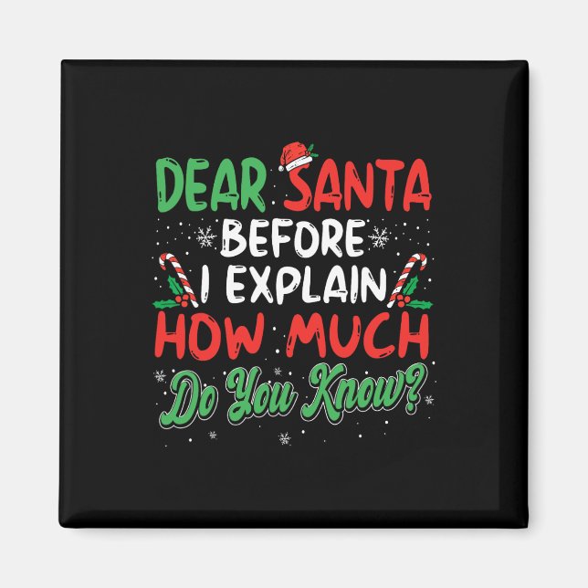 Imán Querido Santa, puedo explicar a los Navidades dive (Frente)