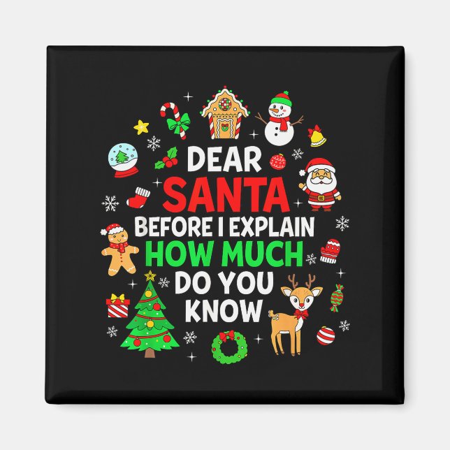 Imán Querido Santa Puedo Explicar Divertido Navidad Coi (Frente)