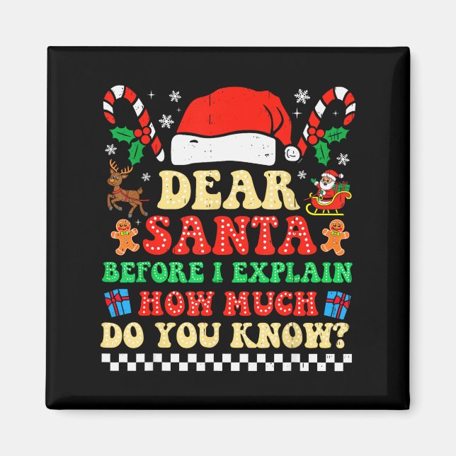 Imán Querido Santa Puedo Explicar Divertido Navidad Xma (Frente)