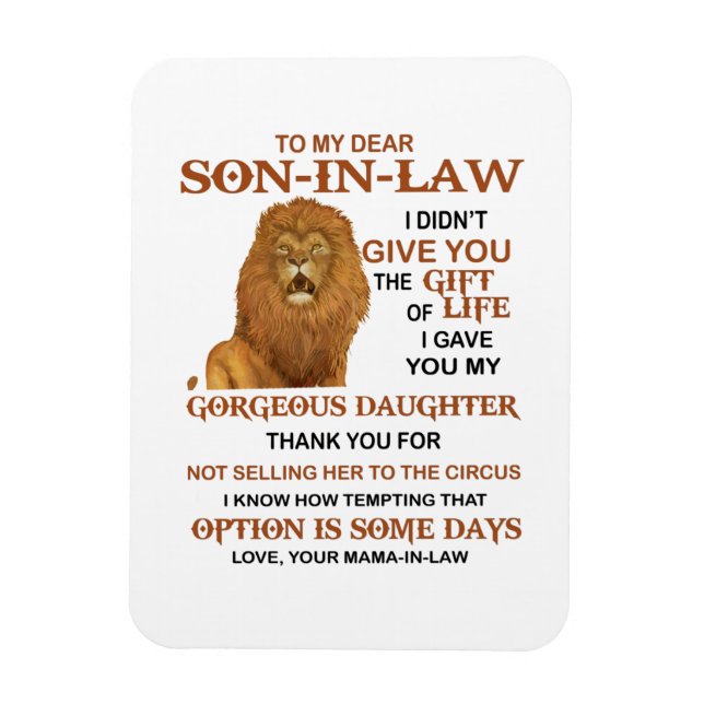 Imán Querido yerno, te di mi preciosa hija (Vertical)