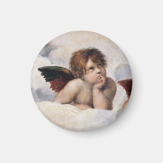 Imán Querubines, ángeles alados pintura de Raffael  (Frente)
