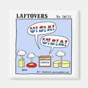 Imán Queso americano divertido que prueba al fiesta