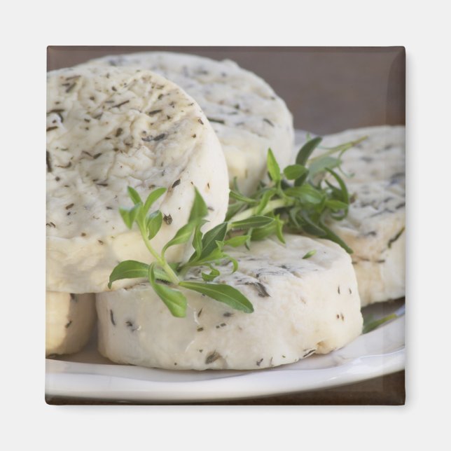 Imán Queso de cabra francés - chevre - con hierbas en u (Frente)