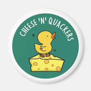 Imán Queso Y Quackers Funny Duck Pun
