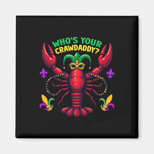 Imán ¿Quién es tu Crawdaddy Crawfish Jester Beads diver (Frente)