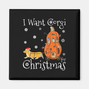 Imán Quiero Corgi Para Navidades Divertido Perro De San