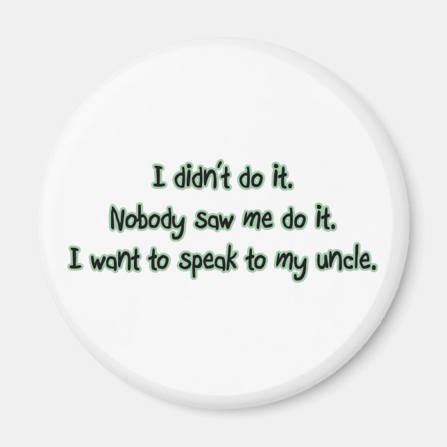 Imán Quiero hablar con mi tío (Frente)