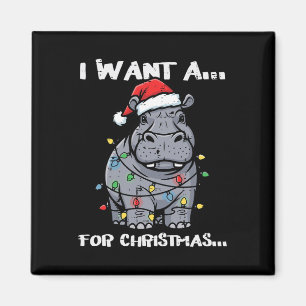 Imán Quiero Hipopótamo Para Navidad Divertida Navidad A