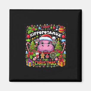 Imán Quiero Hipopótamo Para Navidades Hippo Xmas Cos