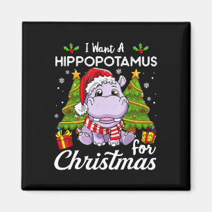 Imán Quiero Hipopótamo Para Navidades Xmas Cute Sant