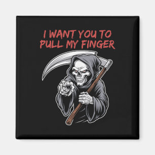Imán Quiero Que Tomen Mi Finger Grim Reaper Halloween