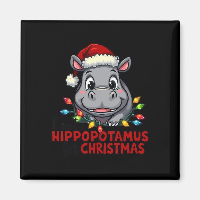Imán Quiero Un Hipopótamo Para Los Navidades Hippo Love (Frente)