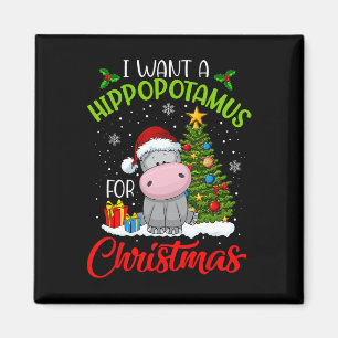 Imán Quiero Un Hipopótamo Para Los Navidades Santa Hipp