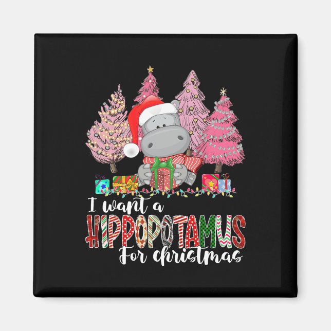 Imán Quiero un hipopótamo para Navidades (Frente)