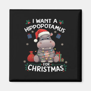 Imán Quiero Un Hippopótamo Para Navidades Diversión De