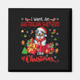 Imán Quiero Un Pastor Australiano Para Navidades Santa