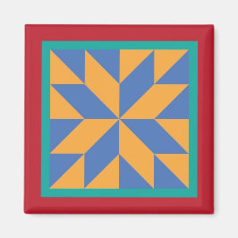 Imán Quilt Magnet - Estrella de Hunter (azul/amarillo)
