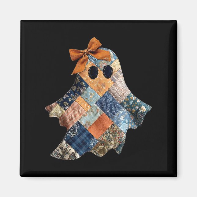 Imán Quilter Quilter Fall Ghost Quilt Block Autum (Frente)