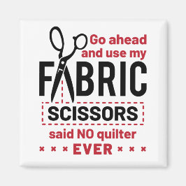 Imán Quilting Funny Fabric Scissors Cita
