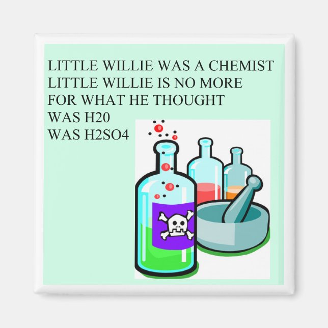 Imán química pequeña rima de willie (Frente)