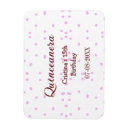 Imán Quinceanera anos 15 años añadir puntos rosados