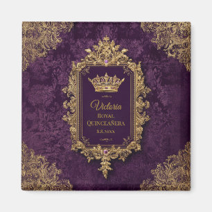 Imán Quinceañera de Amatista Real, personalizada