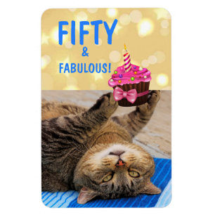 Imán Quincuagésimo cumpleaños del gatito y de la
