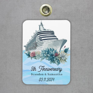 Imán Quinto aniversario Boda de crucero personalizado K