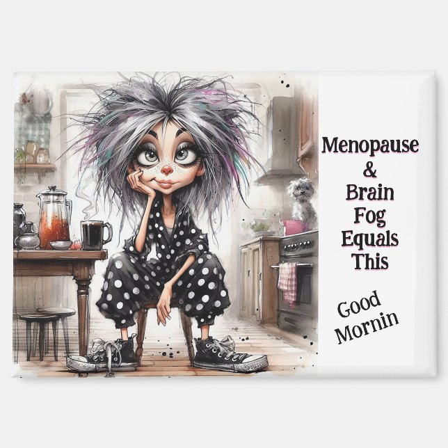 Imán Quirky Café Lady Menopause Magnet (Anverso)