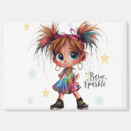 Imán Quirky Chica nacido en Sparkle Magnet