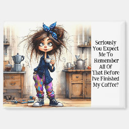 Imán Quirky Coffee Lady Serious Magnet