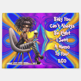 Imán Quirky Lady Tattoos y Wine Memo Magnet