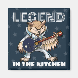 Imán Quirky Owl Legend In The Kitchen Rock Star Artwork