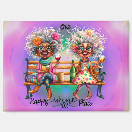 Imán Quirky Wine Ladies Happy Place Magnet