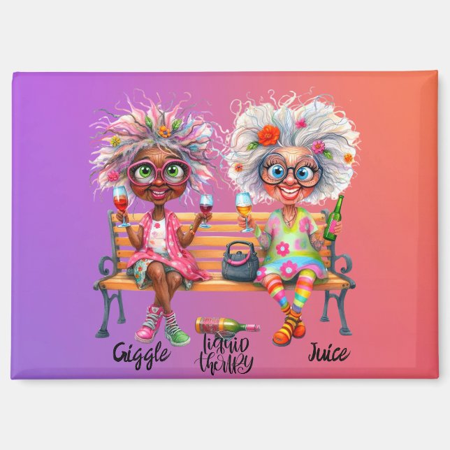 Imán Quirky Wine Ladies Therapnet (Anverso)