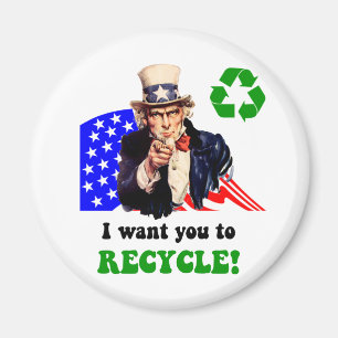Imán ¡Quisiera que usted reciclara!