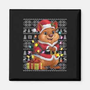 Imán Quokka Xmas Estilo dulce Santa Quokka Cristo feo